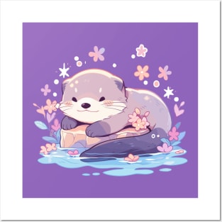 Happy Baby Sea Otter Posters and Art